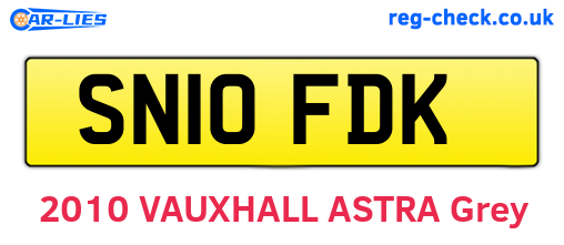 SN10FDK are the vehicle registration plates.