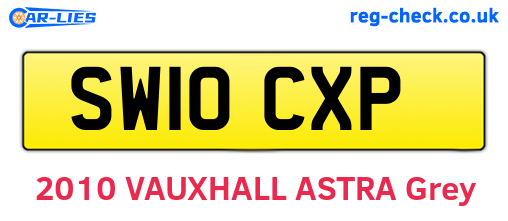 SW10CXP are the vehicle registration plates.