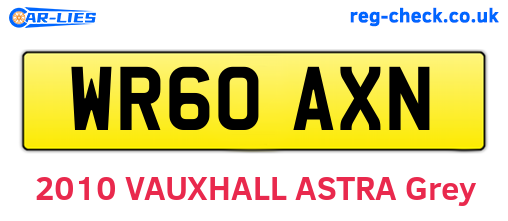 WR60AXN are the vehicle registration plates.