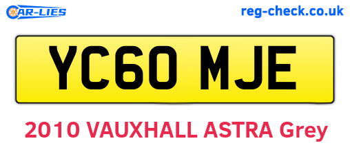 YC60MJE are the vehicle registration plates.