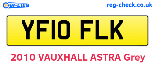 YF10FLK are the vehicle registration plates.