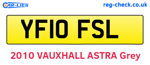 YF10FSL are the vehicle registration plates.