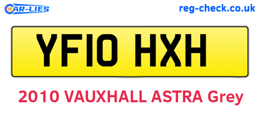 YF10HXH are the vehicle registration plates.