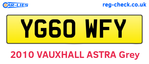 YG60WFY are the vehicle registration plates.