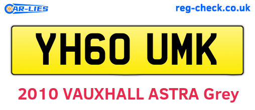 YH60UMK are the vehicle registration plates.