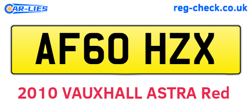 AF60HZX are the vehicle registration plates.