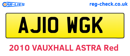 AJ10WGK are the vehicle registration plates.