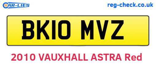 BK10MVZ are the vehicle registration plates.