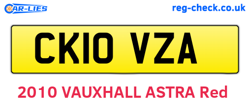 CK10VZA are the vehicle registration plates.