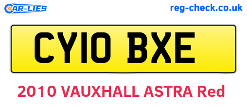 CY10BXE are the vehicle registration plates.