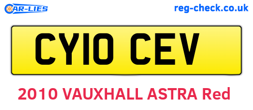 CY10CEV are the vehicle registration plates.