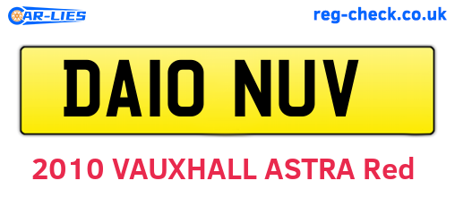 DA10NUV are the vehicle registration plates.
