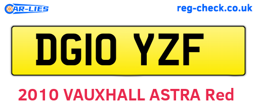 DG10YZF are the vehicle registration plates.