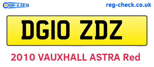DG10ZDZ are the vehicle registration plates.