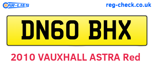 DN60BHX are the vehicle registration plates.