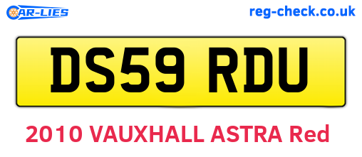 DS59RDU are the vehicle registration plates.