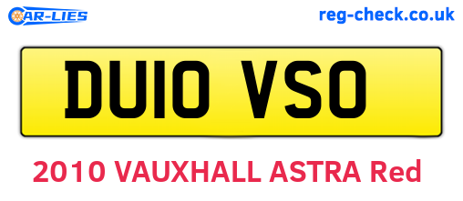 DU10VSO are the vehicle registration plates.