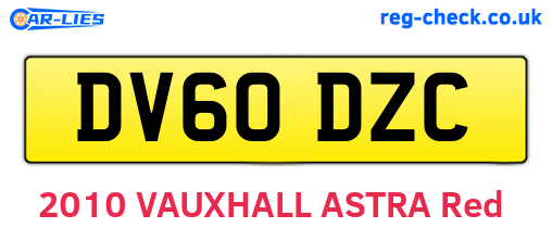 DV60DZC are the vehicle registration plates.