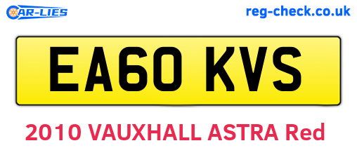 EA60KVS are the vehicle registration plates.