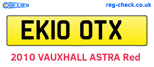 EK10OTX are the vehicle registration plates.