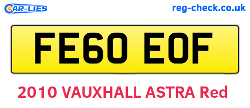 FE60EOF are the vehicle registration plates.