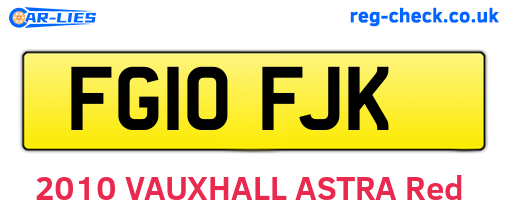 FG10FJK are the vehicle registration plates.