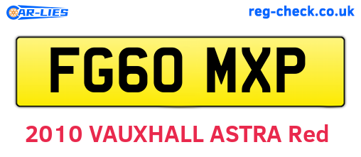 FG60MXP are the vehicle registration plates.