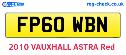 FP60WBN are the vehicle registration plates.