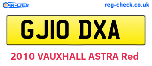 GJ10DXA are the vehicle registration plates.