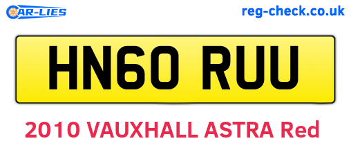 HN60RUU are the vehicle registration plates.