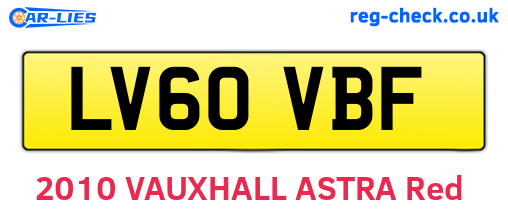 LV60VBF are the vehicle registration plates.