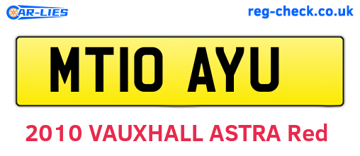MT10AYU are the vehicle registration plates.