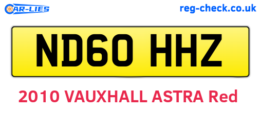 ND60HHZ are the vehicle registration plates.