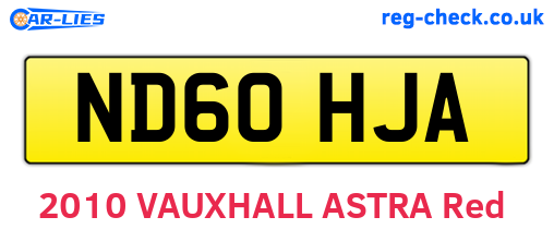 ND60HJA are the vehicle registration plates.