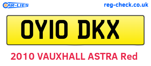 OY10DKX are the vehicle registration plates.