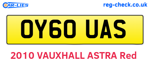 OY60UAS are the vehicle registration plates.