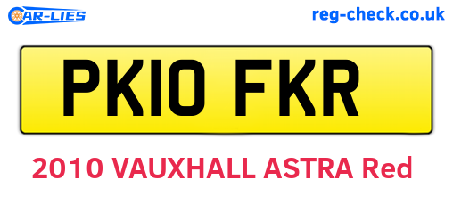 PK10FKR are the vehicle registration plates.