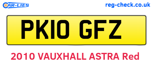 PK10GFZ are the vehicle registration plates.