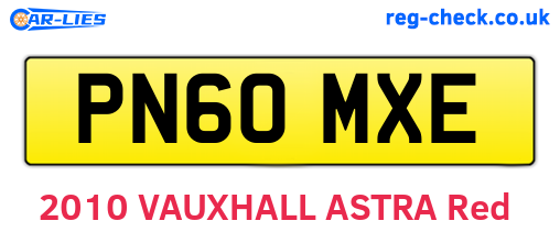 PN60MXE are the vehicle registration plates.
