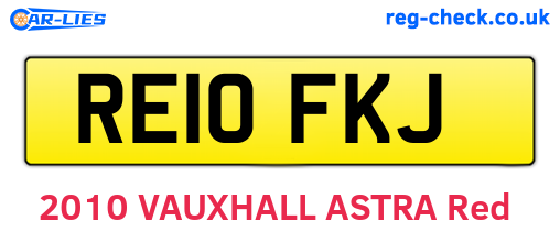 RE10FKJ are the vehicle registration plates.