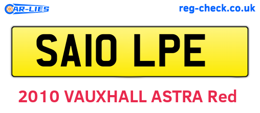 SA10LPE are the vehicle registration plates.