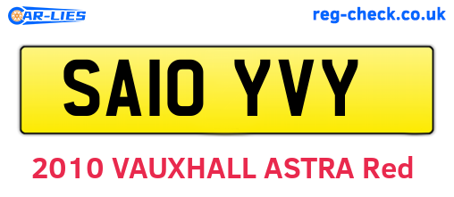 SA10YVY are the vehicle registration plates.