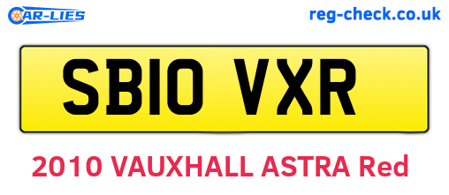 SB10VXR are the vehicle registration plates.