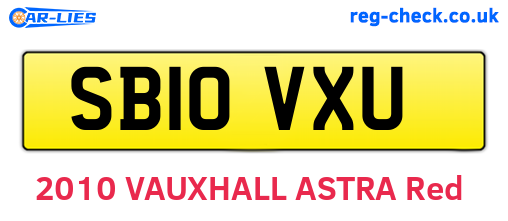 SB10VXU are the vehicle registration plates.