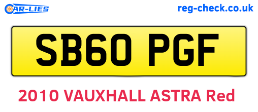 SB60PGF are the vehicle registration plates.
