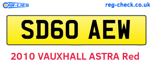 SD60AEW are the vehicle registration plates.