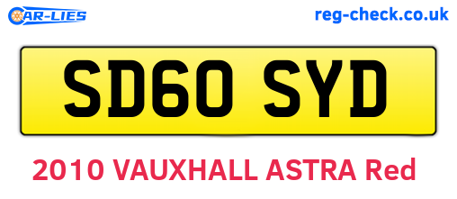 SD60SYD are the vehicle registration plates.