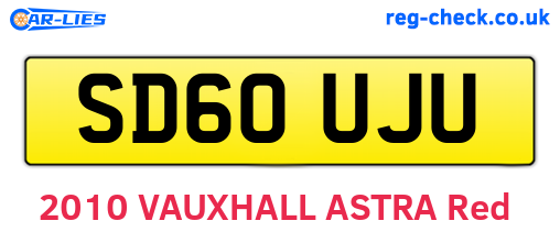 SD60UJU are the vehicle registration plates.