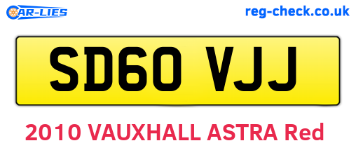SD60VJJ are the vehicle registration plates.