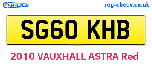 SG60KHB are the vehicle registration plates.